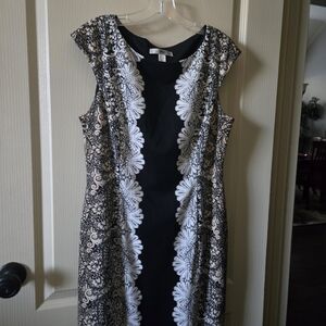 Chic Black and White Lace Mini Dress